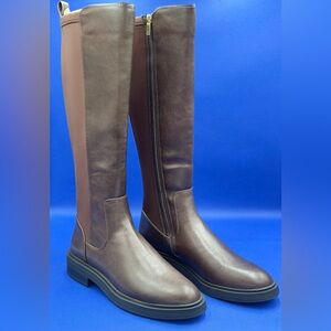 Elegant Kenneth Cole Reaction Brown Leather Knee-High Boots